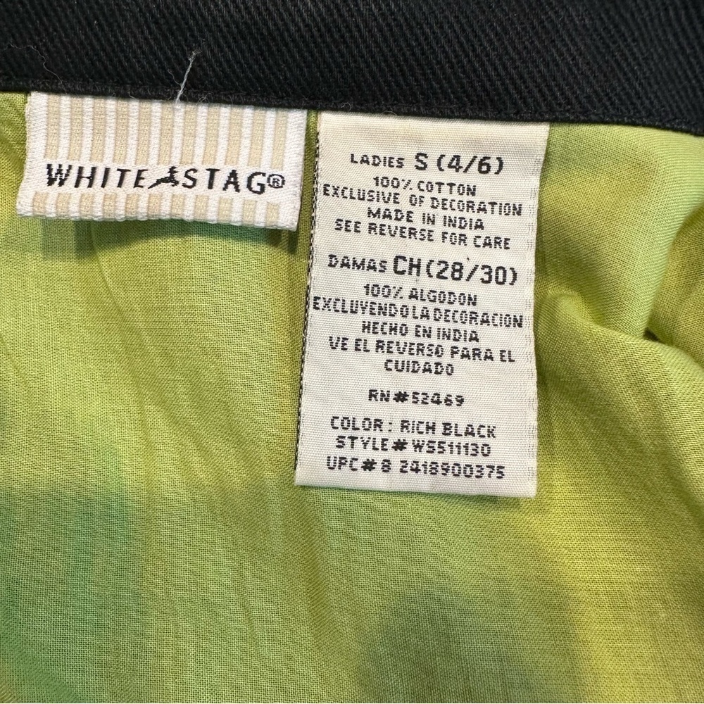 EU Vintage White Stag Floral Embroidered Black Denim Jacket - Picture 8 of 14